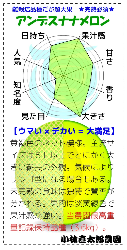 完熟の美味さに秀でるアンデスナナ
